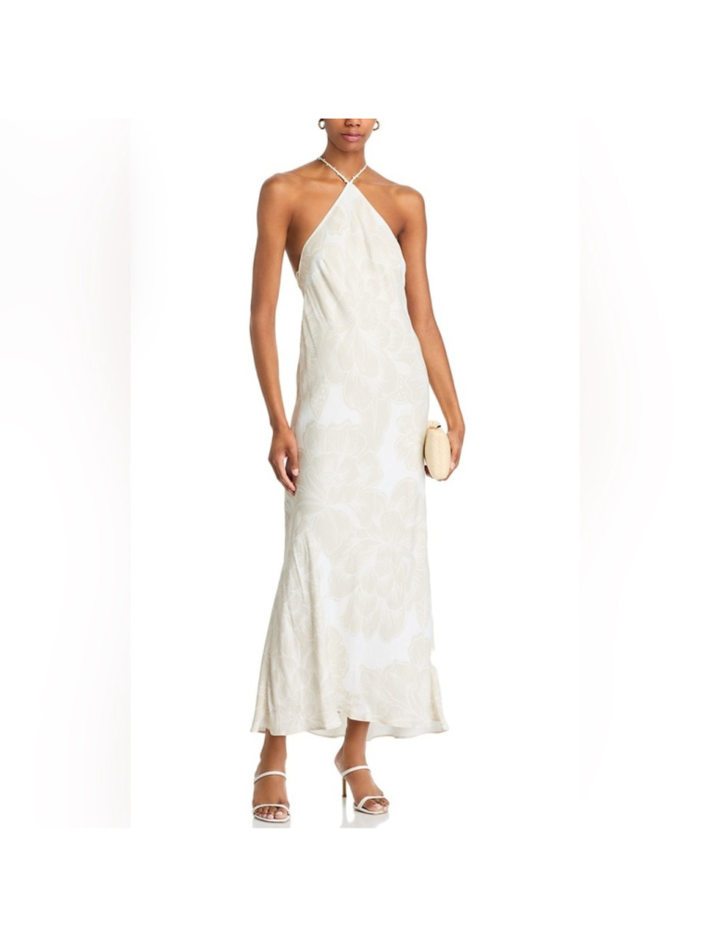FARM Rio Off White Maxi Dress with Floral Print and Beaded Neck Strap - Picture 3 of 7